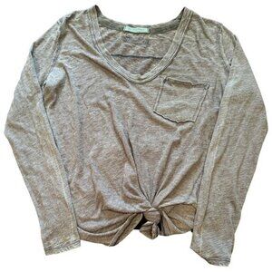 WE THE FREE Women's Long Sleeve Gray Front Pocket Top Size Small‎ N1